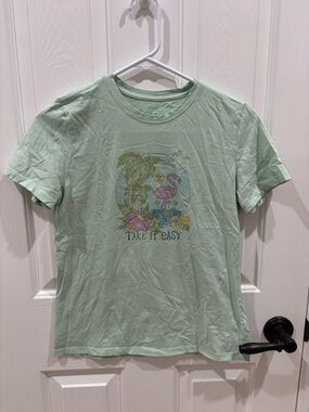 Women’s Life is Good - Take It Easy Flamingo Graphic Tee - Mint